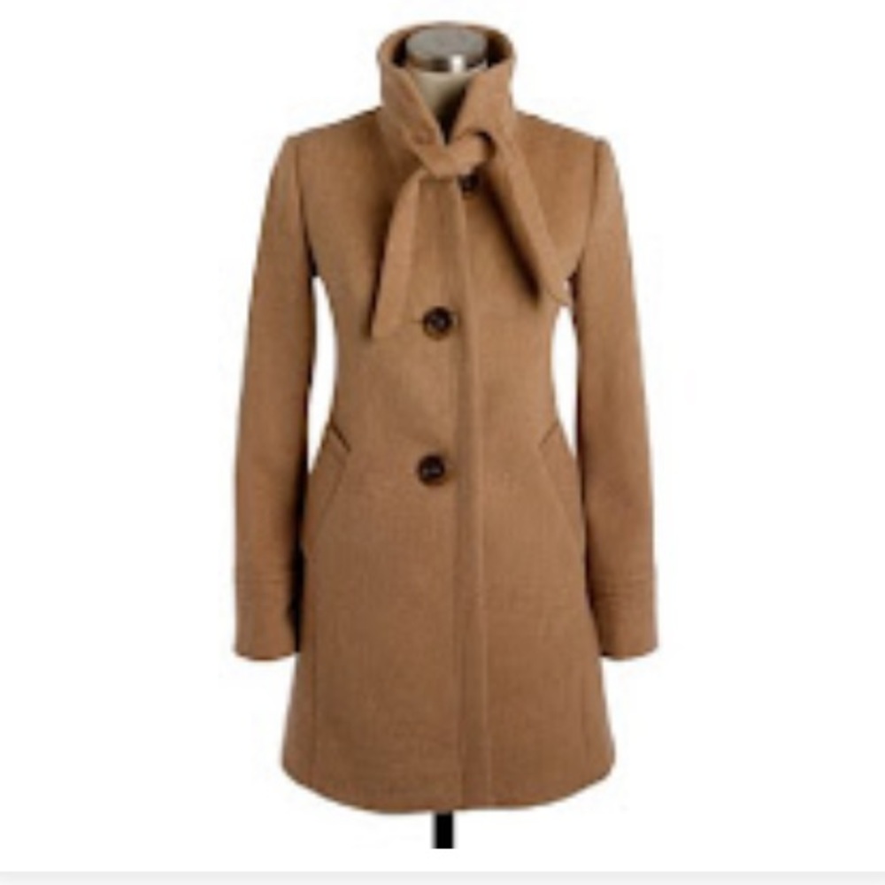 NWT- J.Crew
Tan Womens Size 10 Wool Cashmere Neck Tie #99071 Coat